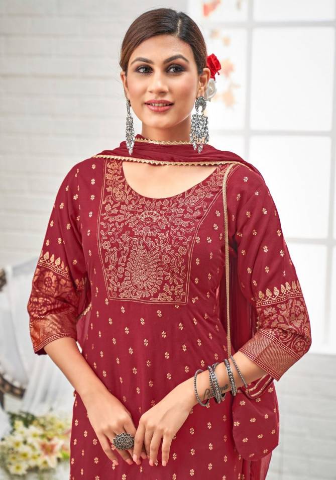 Wanna Paheli Rayon Designer Ethnic Wear Long Kurti With Dupatta Collection